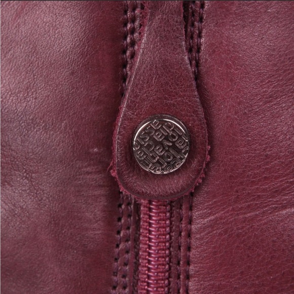 Fabianelli Leather Ankle Bootie Fringe Tassel Boot Italy Burgundy Wine Rubber - Picture 8 of 9